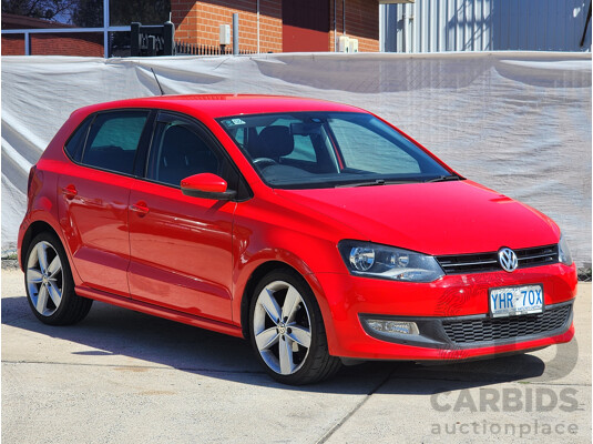 10/2011 Volkswagen Polo 77 TSI Comfortline 6R MY11 5d Hatchback Red 1.2L