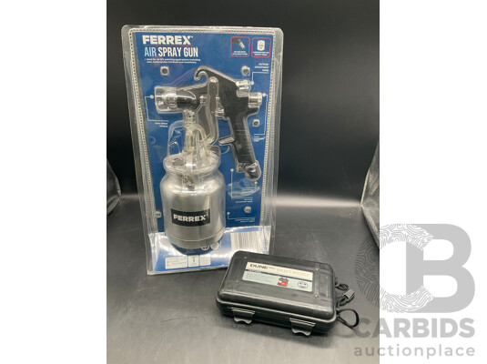 FERREX Air Spray Gun and Dune Gauge and Deflator  - Lot of 2