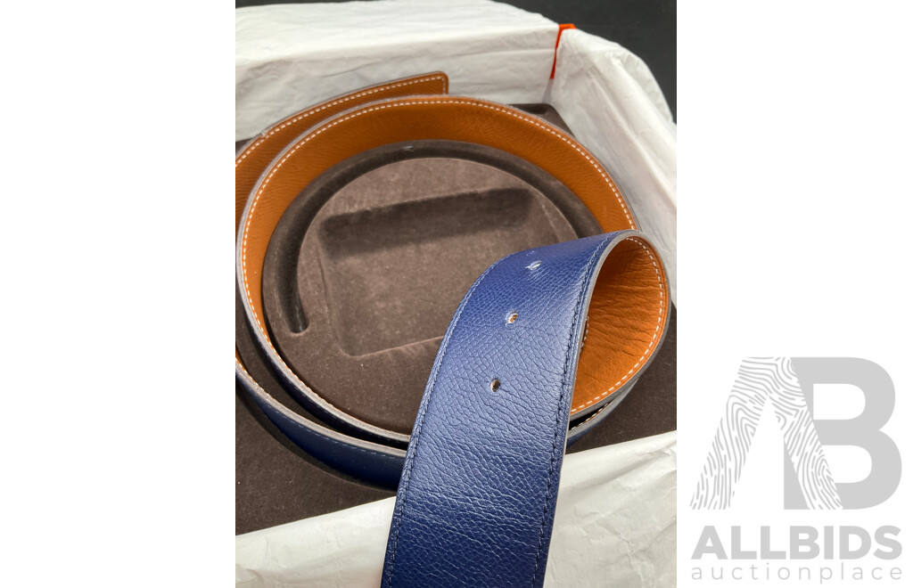 Blue / Brown Belt Branded HERMES - 112cm