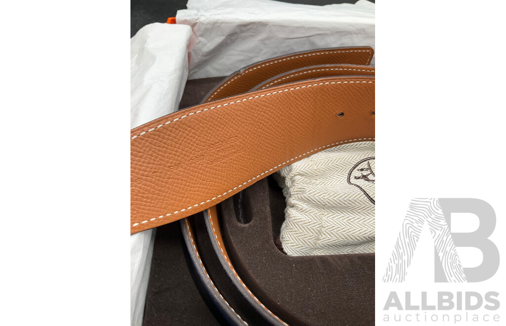 Blue / Brown Belt Branded HERMES - 112cm