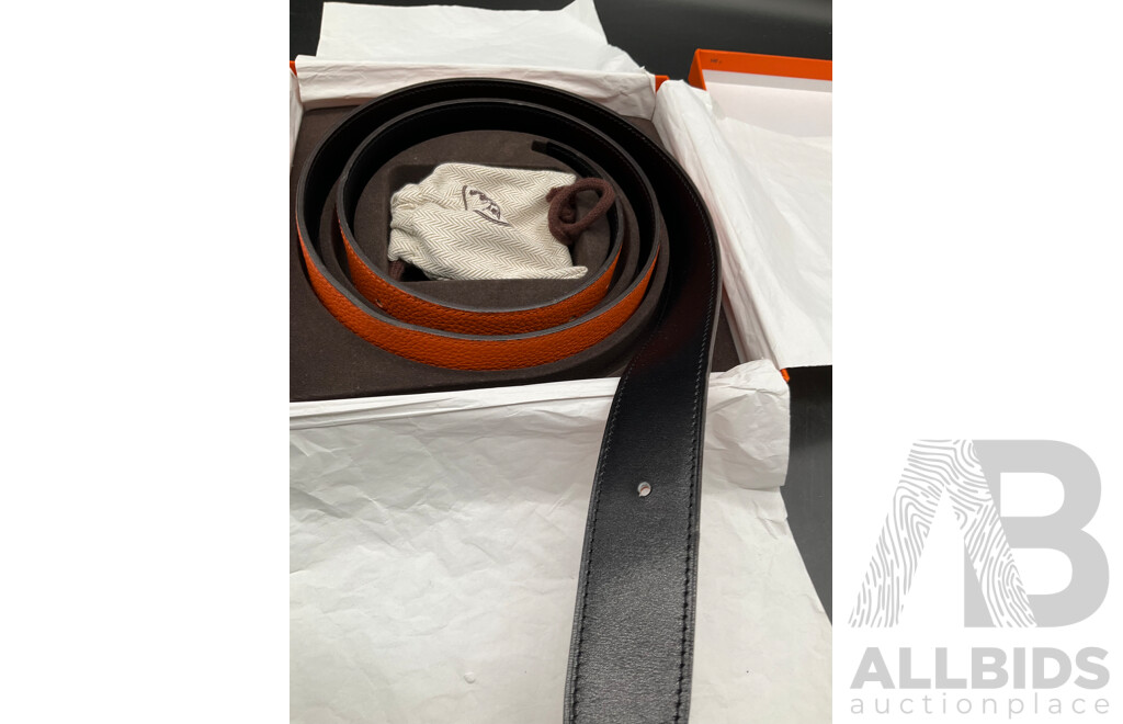 Orange / Black Belt Branded HERMES - 122cm