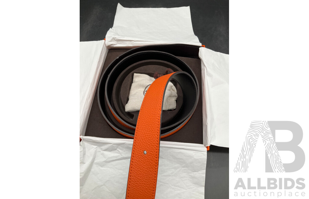 Orange / Black Belt Branded HERMES - 122cm