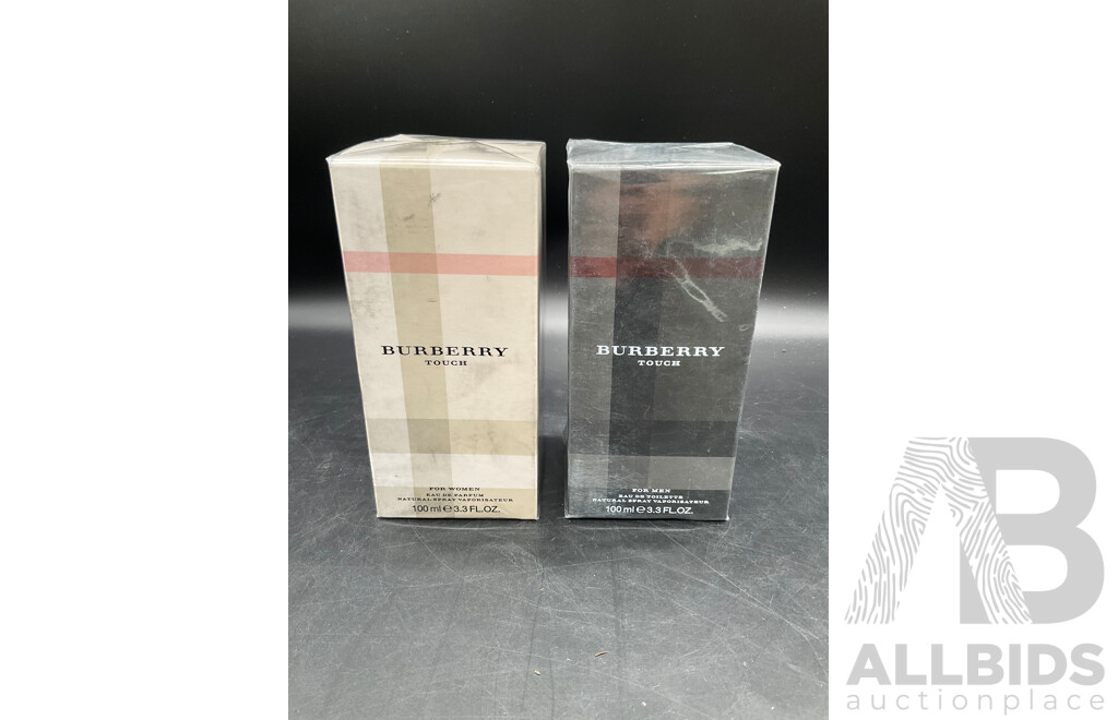 BURBERRY Touch 100 Ml EAU De Parfum for Women and for Men  - Lot of 2