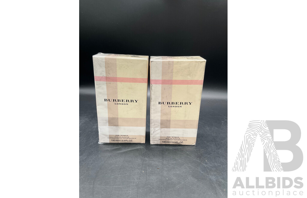 BURBERRY London 100 Ml EAU De Parfum - Lot of 2