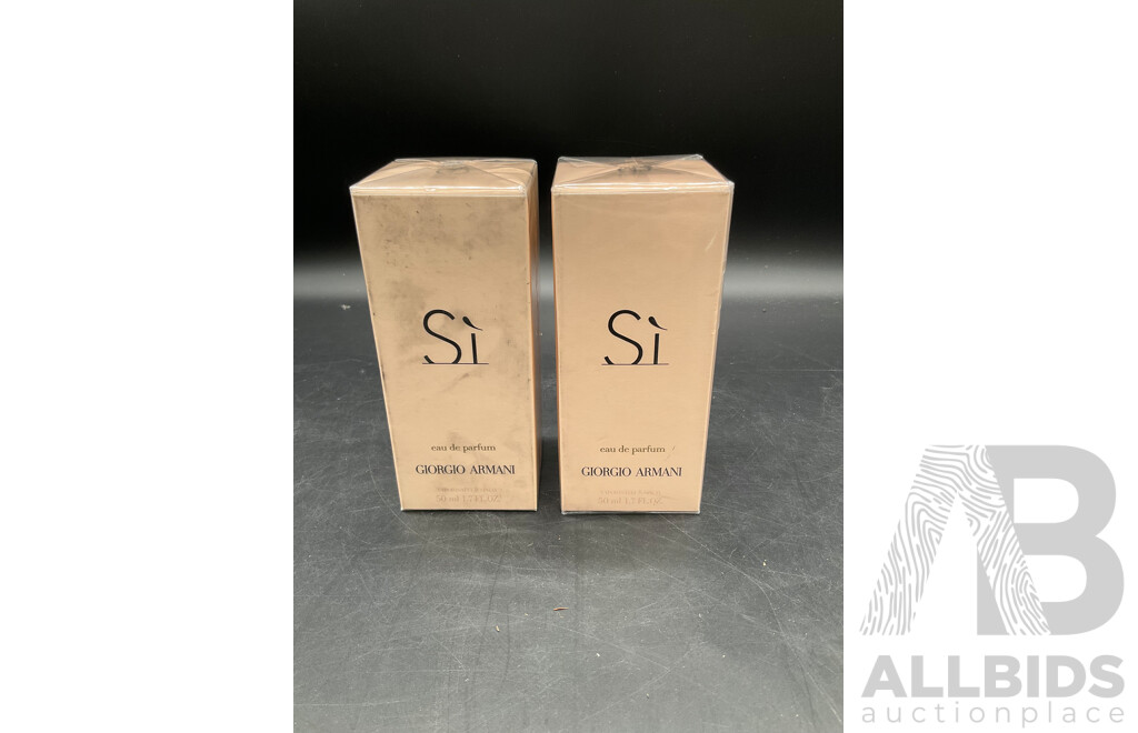 GIORGIO ARMANI Si 50 Ml EAU De Parfum - Lot of 2