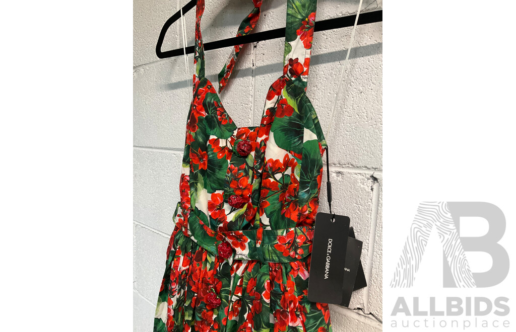 Floral Cady Dress Size 36 Branded Dolce & Gabbana