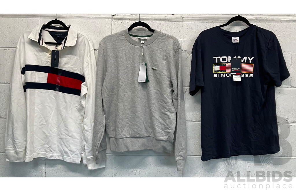 Assorted Bundle Size M Branded TOMMY HILFIGER and LACOSTE - Lot of 3