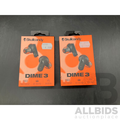 SKULLCANDY Dime 3 Earbud  - Lot of 2