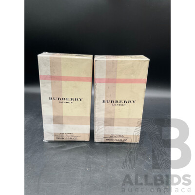 BURBERRY London 100 Ml EAU De Parfum - Lot of 2