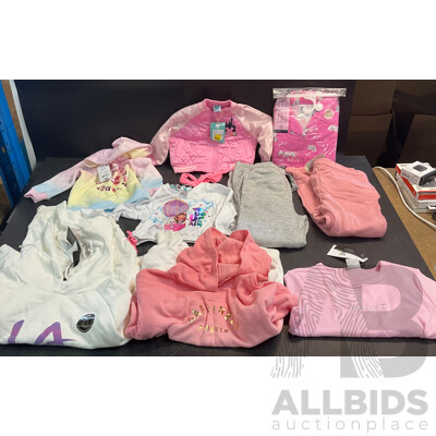 Assorted Girls Clothing - Hoodies, Trackies, Pyjamas, Tops - Sizes 1, 2, 10, 12, 14