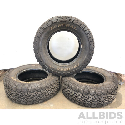 General Grabber A/T 17 Inch Tyres - Lot of Three