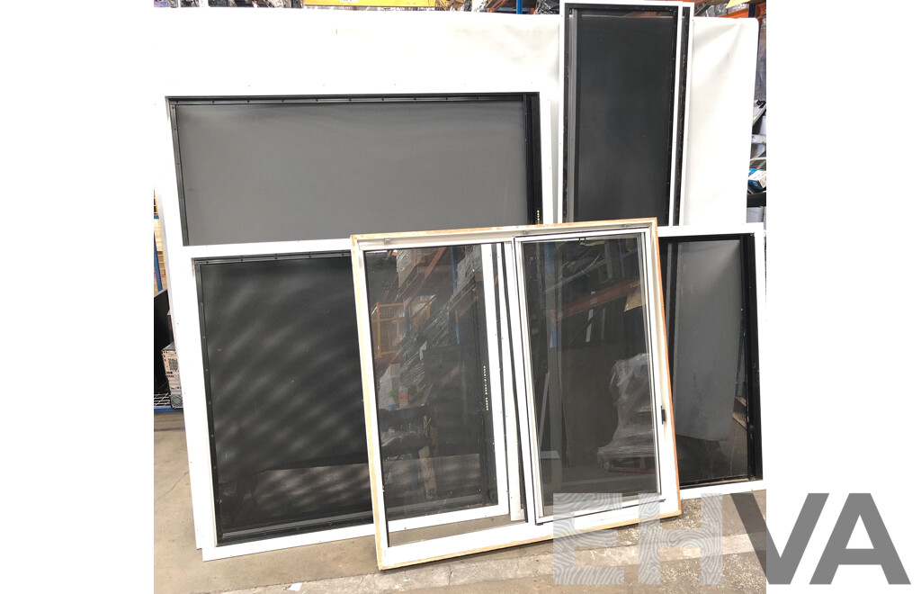 Crimsafe Window Security Screens, and Glass Sliding Window - Lot of Six