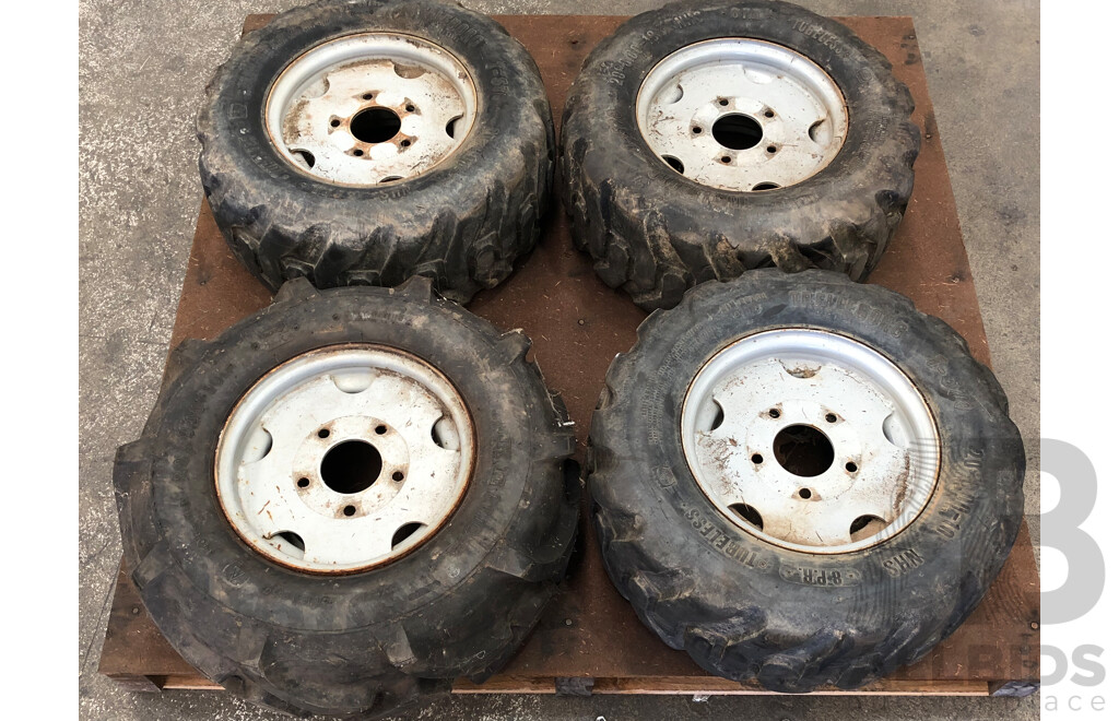 Dingo Mini Digger and Wheel Barrow Wheels Rims and Tyres - Lot of Eight