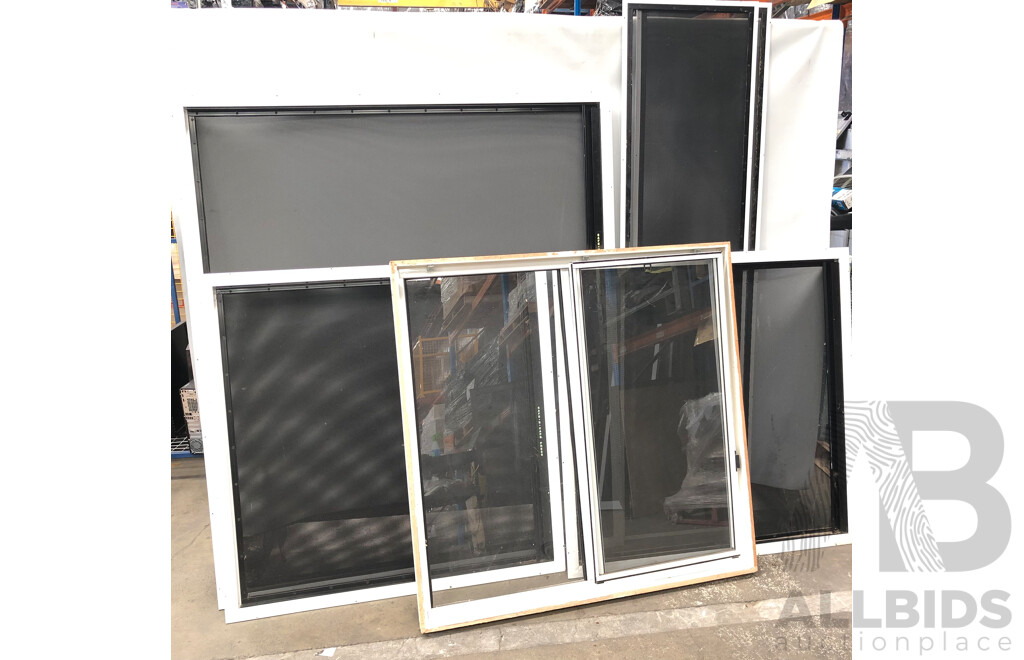 Crimsafe Window Security Screens, and Glass Sliding Window - Lot of Six