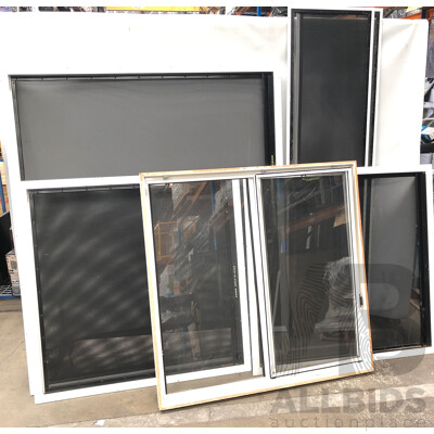 Crimsafe Window Security Screens, and Glass Sliding Window - Lot of Six