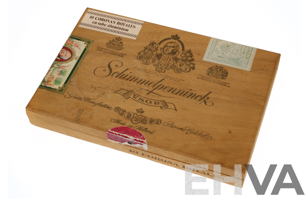 Vintage Wooden Cigar Box 'Schimmelpenninck' Made in Holland