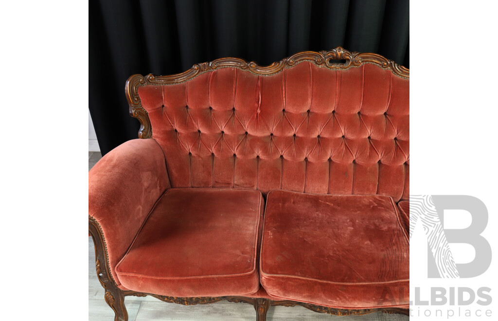 French Style Upholstered Three Seater Settee