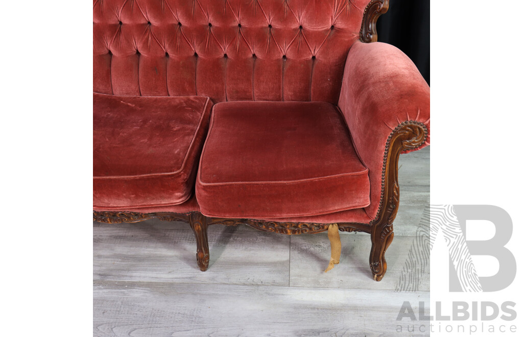 French Style Upholstered Three Seater Settee