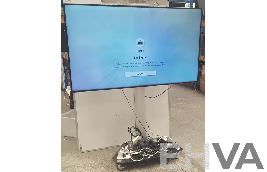Samsung (UA65RU7100W) 65-Inch RU7100 4K UHD TV on Mobile Trolley