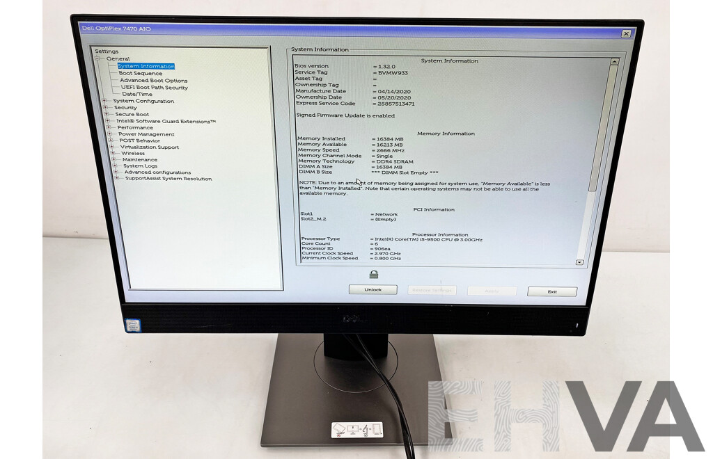 Dell OptiPlex 7470 AIO Intel Core i5 (9500) 3.00GHz-4.40GHz 6-Core CPU 23.8-Inch Touchscreen All-in-One Computer