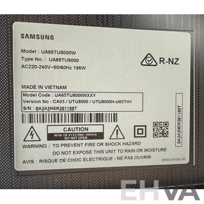 Samsung 65" (TU8000) Crystal UHD 4K Smart TV