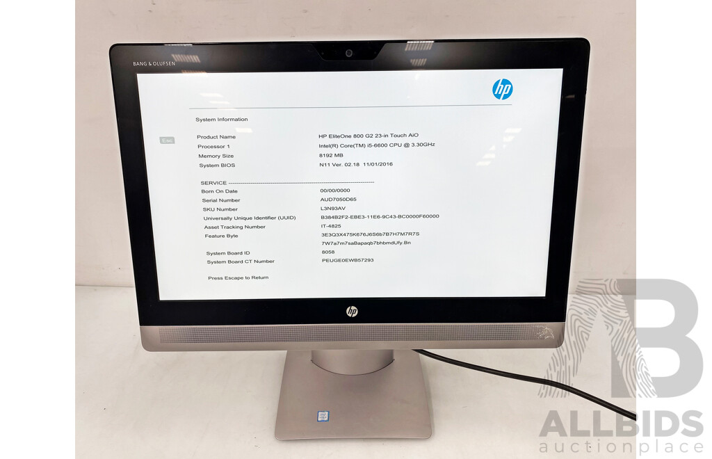 HP EliteOne 800 G2 Intel Core I5 (6600) 3.30GHz-3.90GHz 4-Core CPU 23-Inch All-in-One Desktop