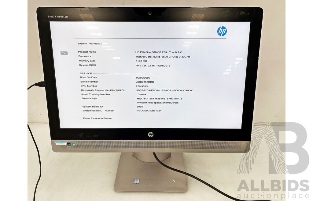 HP EliteOne 800 G2 Intel Core I5 (6600) 3.30GHz-3.90GHz 4-Core CPU 23-Inch All-in-One Desktop