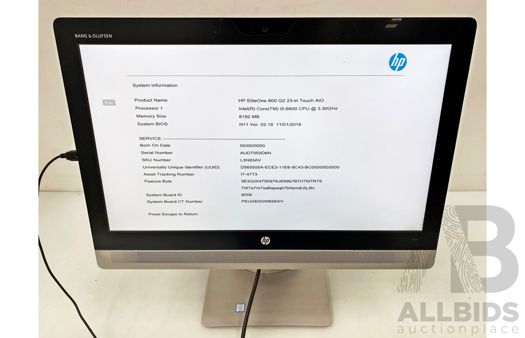 HP EliteOne 800 G2 Intel Core I5 (6600) 3.30GHz-3.90GHz 4-Core CPU 23-Inch All-in-One Desktop