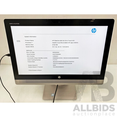 HP EliteOne 800 G2 Intel Core I5 (6600) 3.30GHz-3.90GHz 4-Core CPU 23-Inch All-in-One Desktop