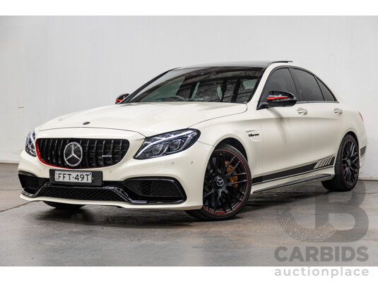 8/2015 Mercedes Benz C63 AMG S Edition 1 W205 4d Sedan Diamond White Metallic Twin Turbo V8 4.0L