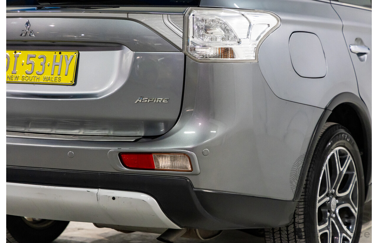 5/2014 Mitsubishi Outlander Aspire PHEV Hybrid ZJ MY14 4d Wagon Titanium Grey Metallic 2.0L/210kW Plug In Hybrid