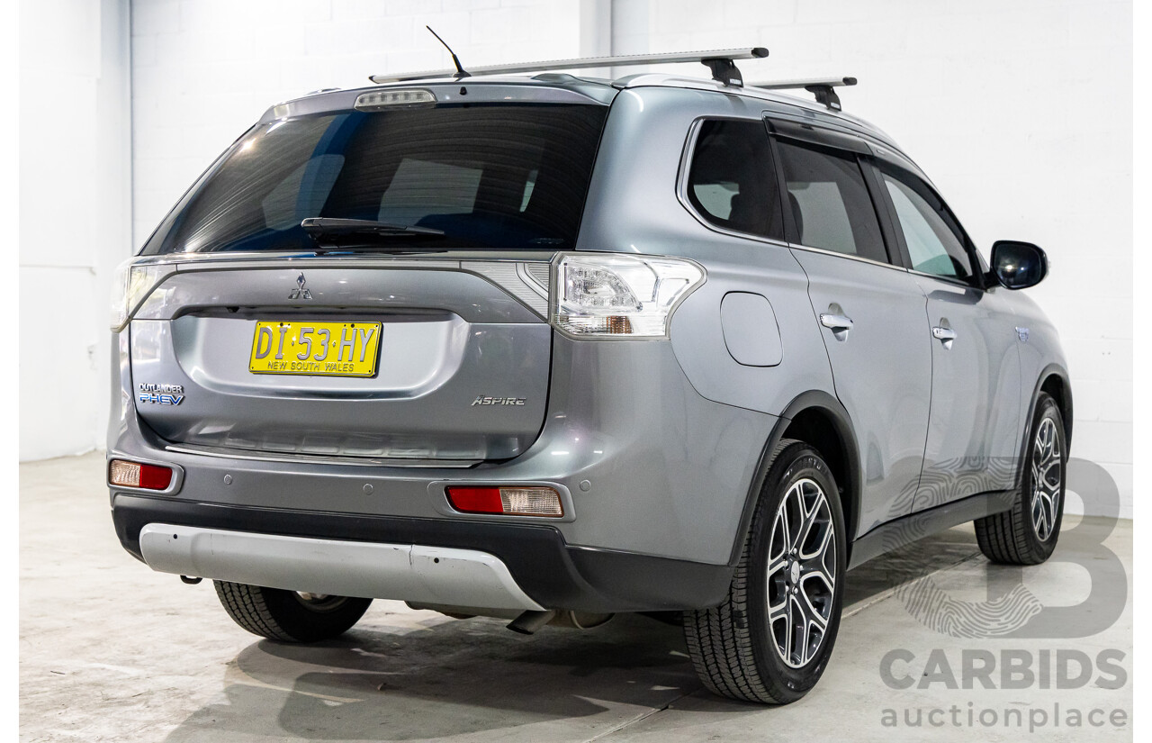 5/2014 Mitsubishi Outlander Aspire PHEV Hybrid ZJ MY14 4d Wagon Titanium Grey Metallic 2.0L/210kW Plug In Hybrid