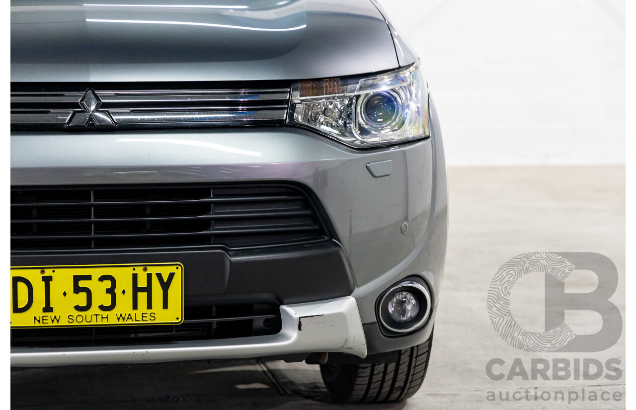 5/2014 Mitsubishi Outlander Aspire PHEV Hybrid ZJ MY14 4d Wagon Titanium Grey Metallic 2.0L/210kW Plug In Hybrid