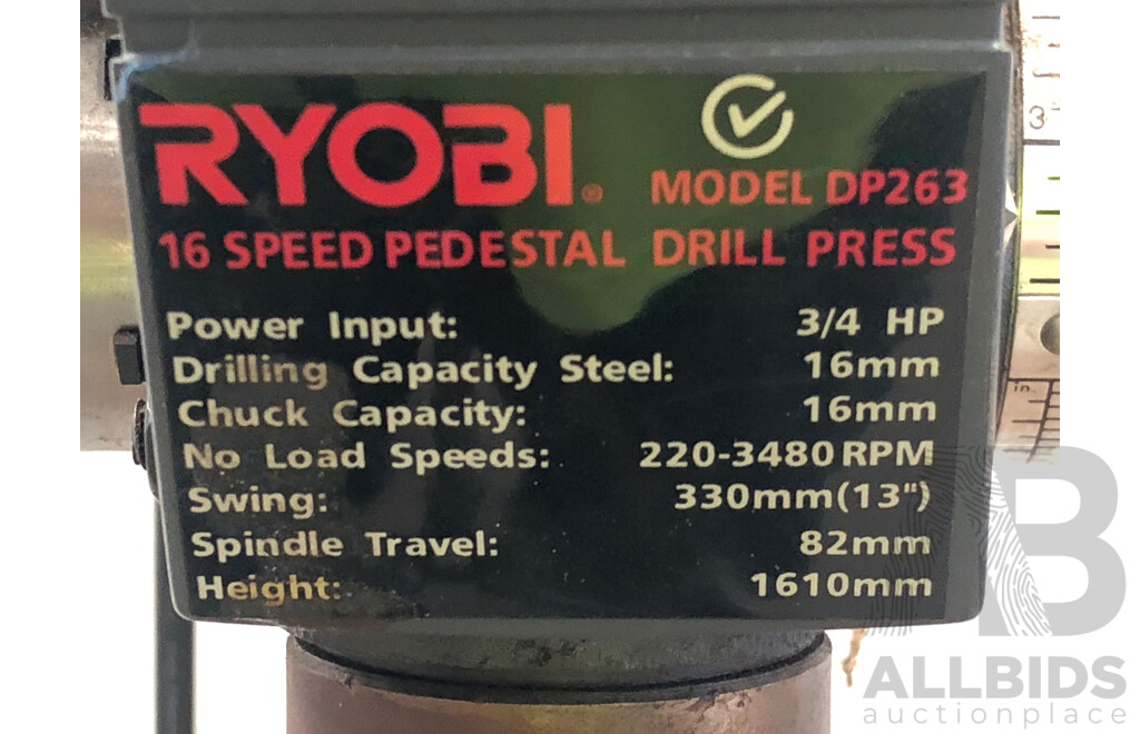 Ryobi 16 Speed Electric Pedestal Drill Press