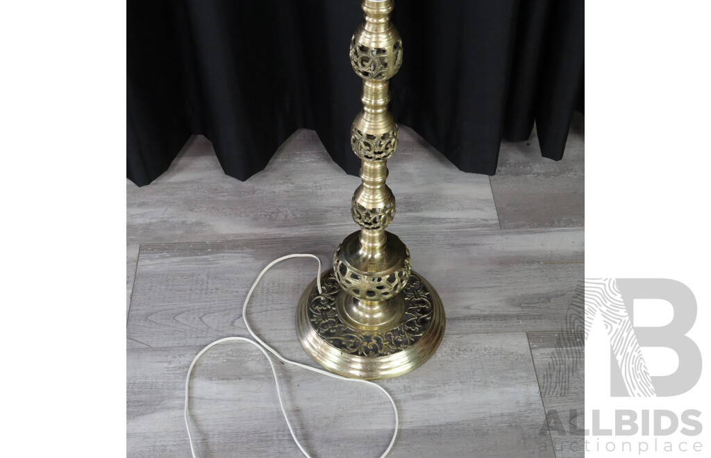 Pierced Brass Floor Lamp