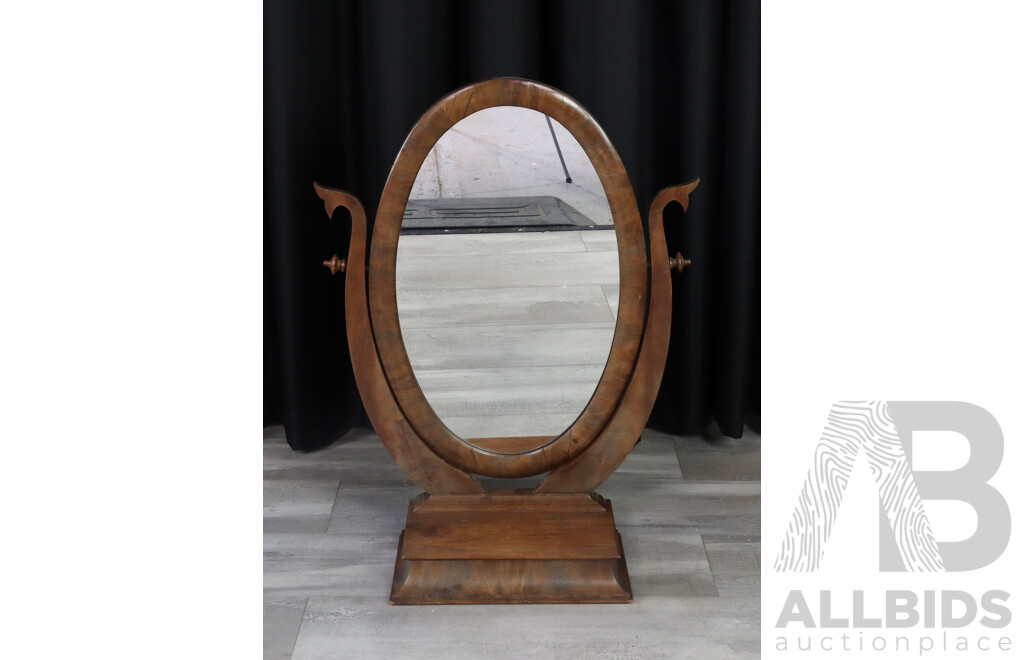 Antique Wooden Swivel Vanity Mirror