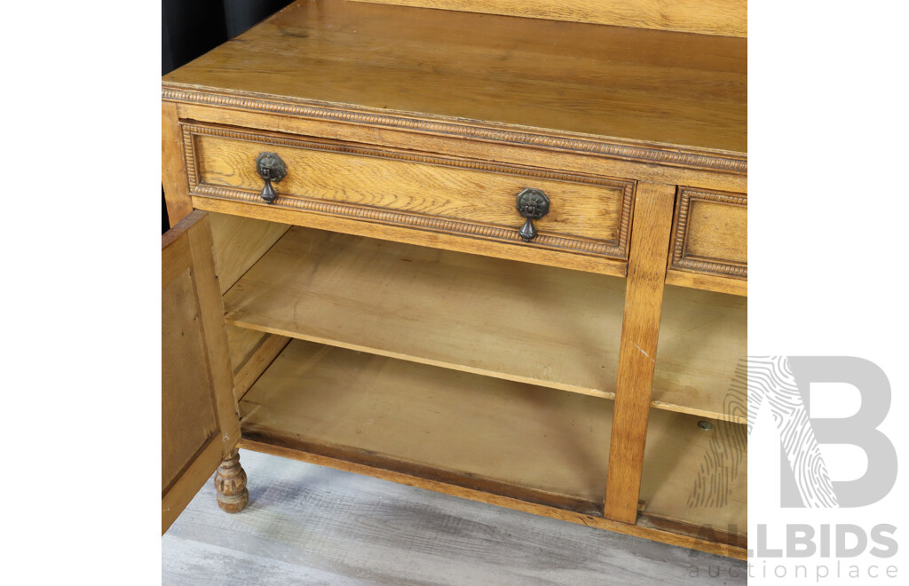 Antique Elevated Two Door Two Drawer Sideboard