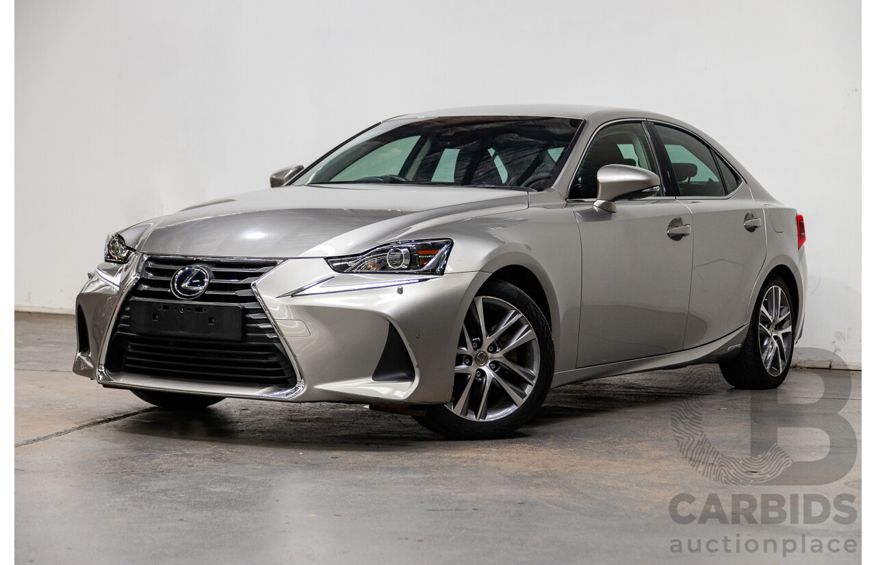 05/2019 Lexus IS300h Luxury Hybrid AVE30R 4D Sedan Titanium Silver 2.5L - Hybrid