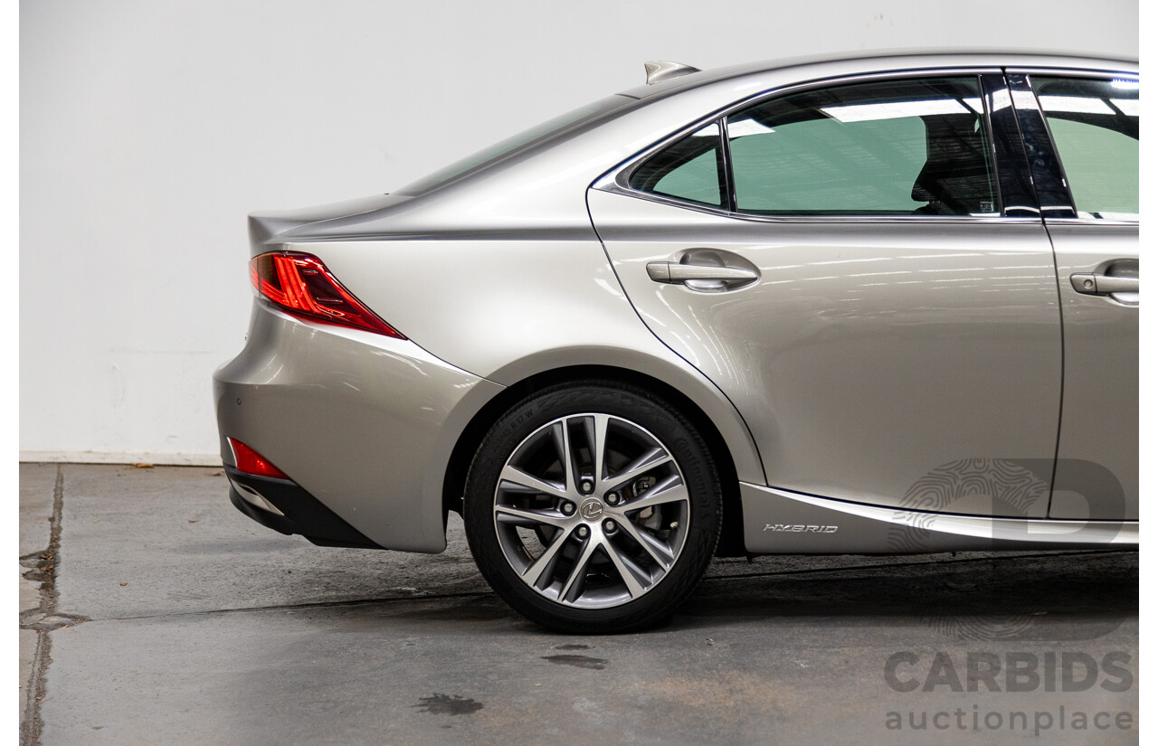 05/2019 Lexus IS300h Luxury Hybrid AVE30R 4D Sedan Titanium Silver 2.5L - Hybrid