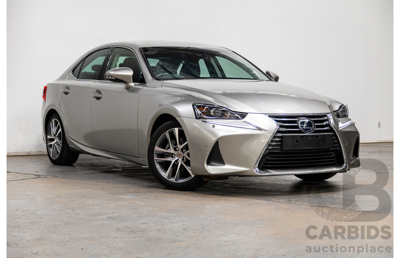 05/2019 Lexus IS300h Luxury Hybrid AVE30R 4D Sedan Titanium Silver 2.5L - Hybrid