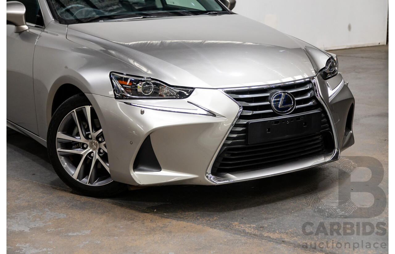 05/2019 Lexus IS300h Luxury Hybrid AVE30R 4D Sedan Titanium Silver 2.5L - Hybrid