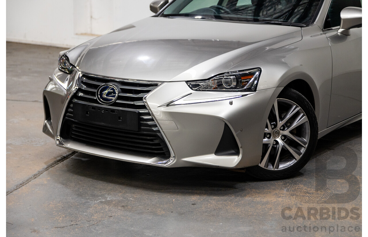 05/2019 Lexus IS300h Luxury Hybrid AVE30R 4D Sedan Titanium Silver 2.5L - Hybrid