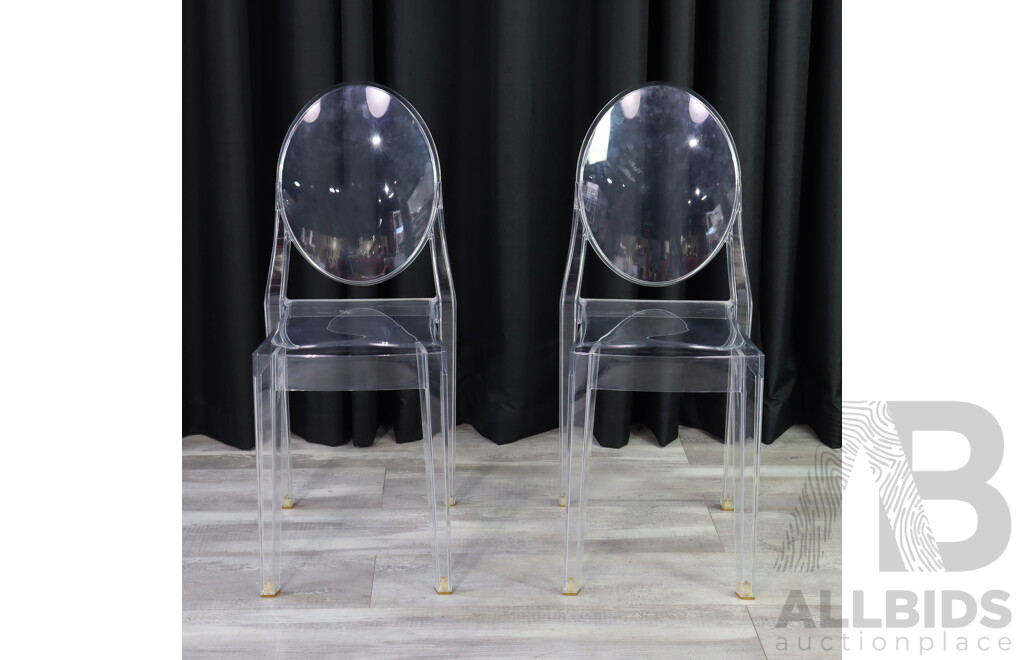 Pair of Victoria Ghost Chairs by Phillipe Starck for Kartell