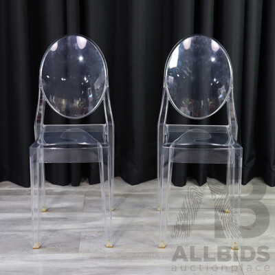 Pair of Victoria Ghost Chairs by Phillipe Starck for Kartell