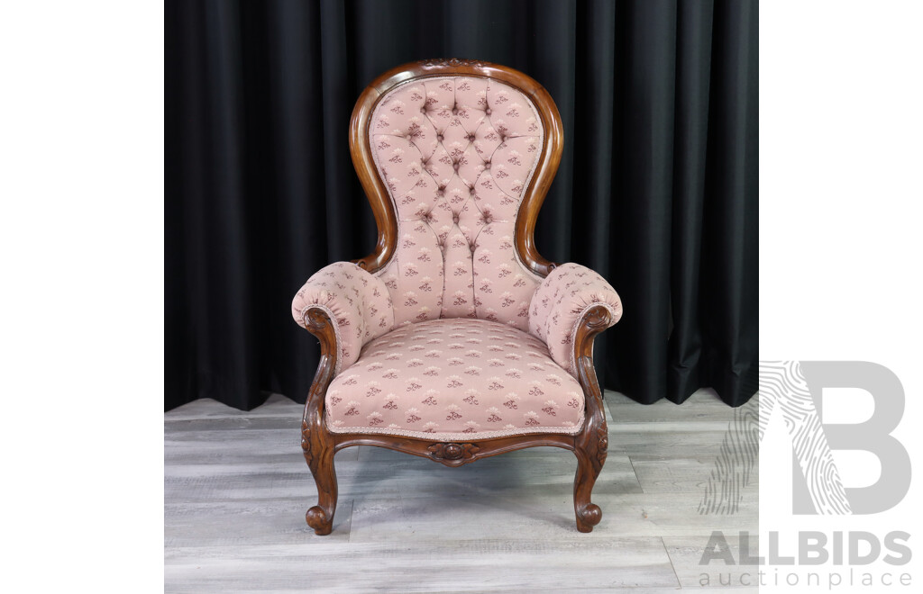 Victorian Mahogany Grandfather Chair