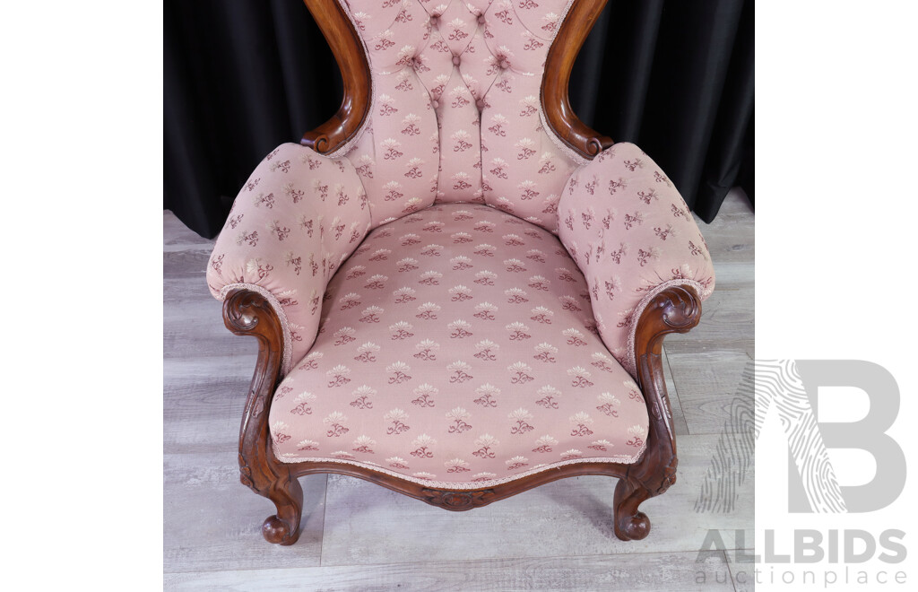 Victorian Mahogany Grandfather Chair