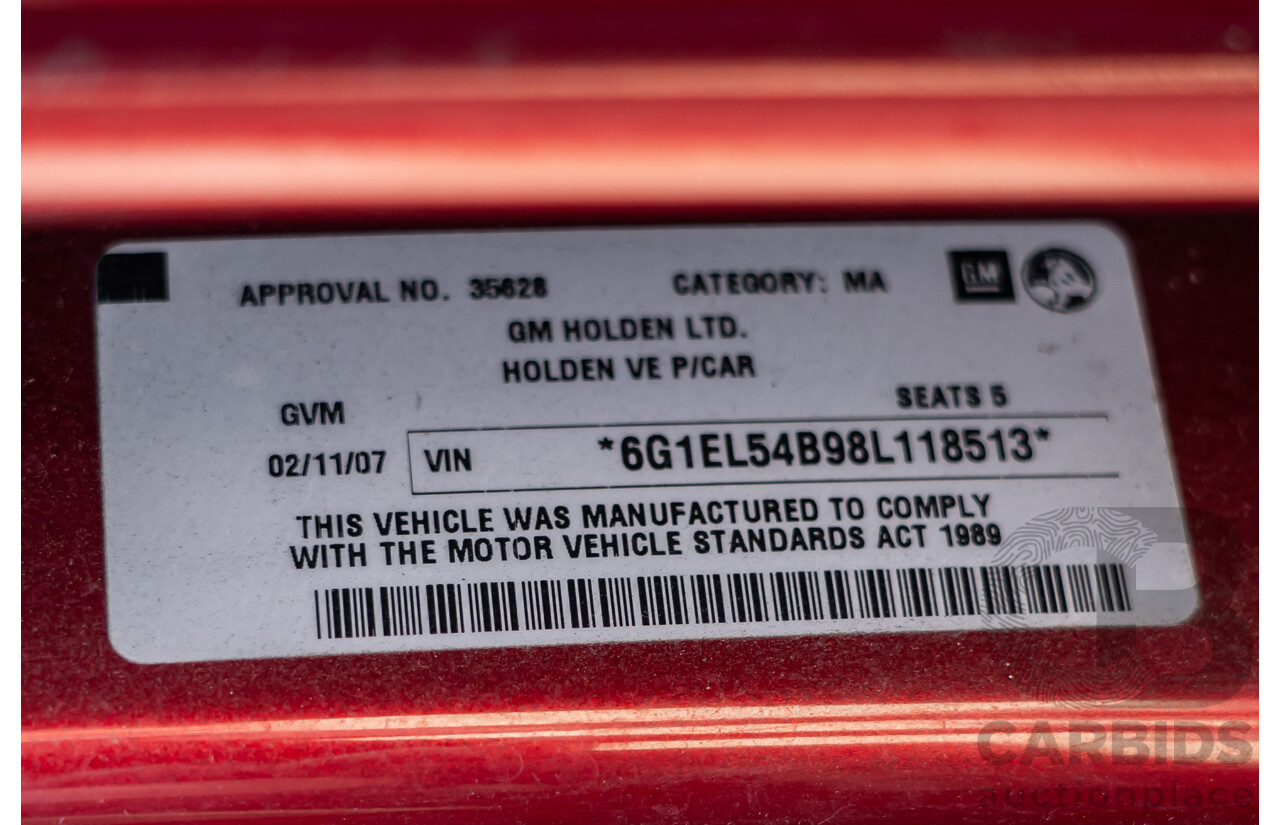 11/2007 Holden Berlina VE 4d Sedan Red V6 3.6L