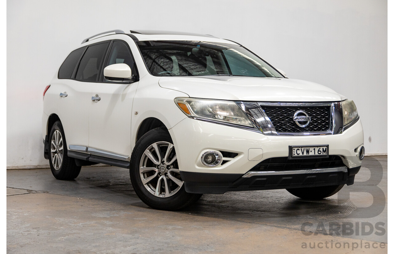 10/2014 Nissan Pathfinder ST-L (4x2) R52 4d Wagon Ivory Pearl White 3.5L