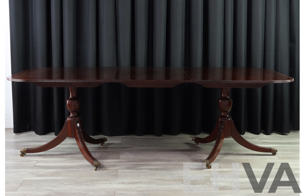 Regency Style Twin Pedestal Dining Table