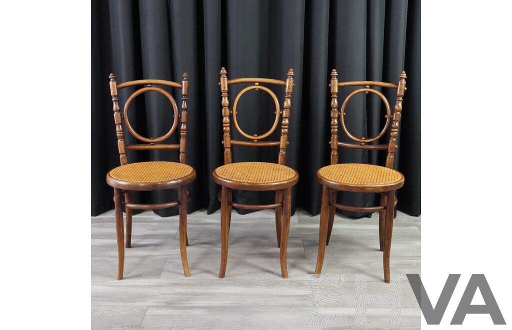 Set of Three Bentwood Chairs by Various Makers